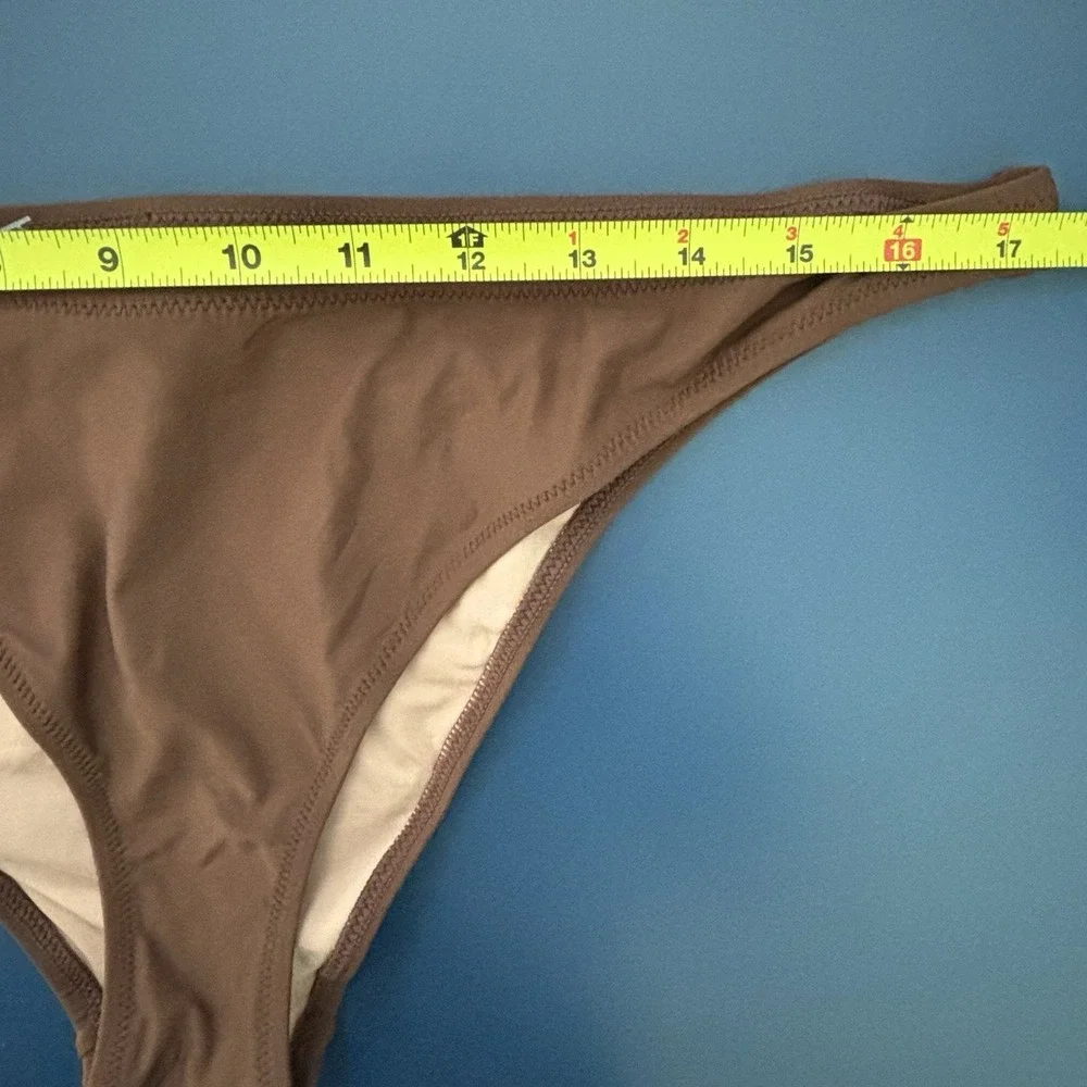NWT J.‎ Crew Heritage 1989 high-leg bikini bottom Brown Size Large Mocha Beach